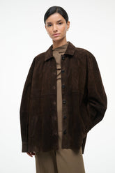 JOSETTE SUEDE SHIRT | ESPRESSO