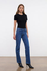 TEDDY STRAIGHT JEAN | STONE BLUE STRETCH