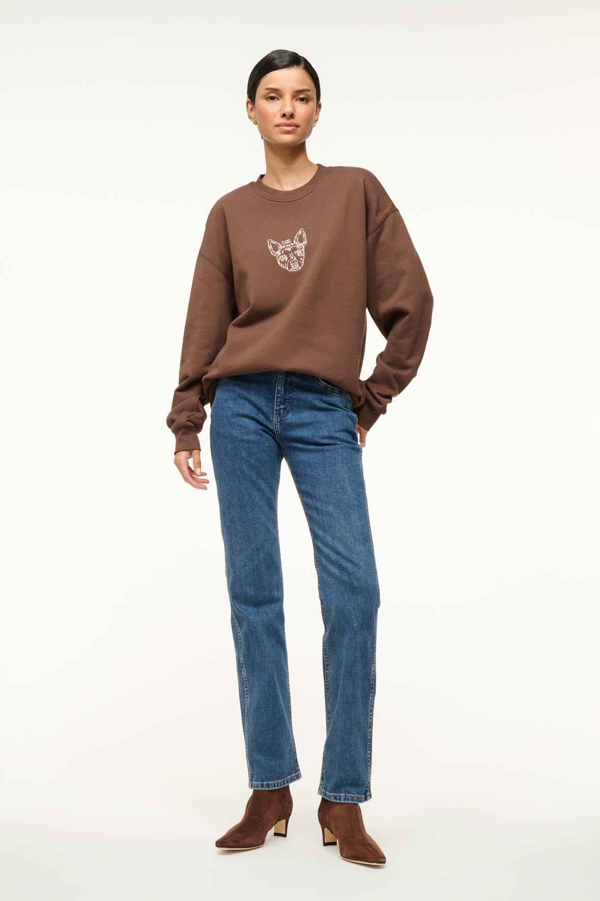 CUSTOM STAUD x C.BONZ OVERSIZED SWEATSHIRT | BROWN